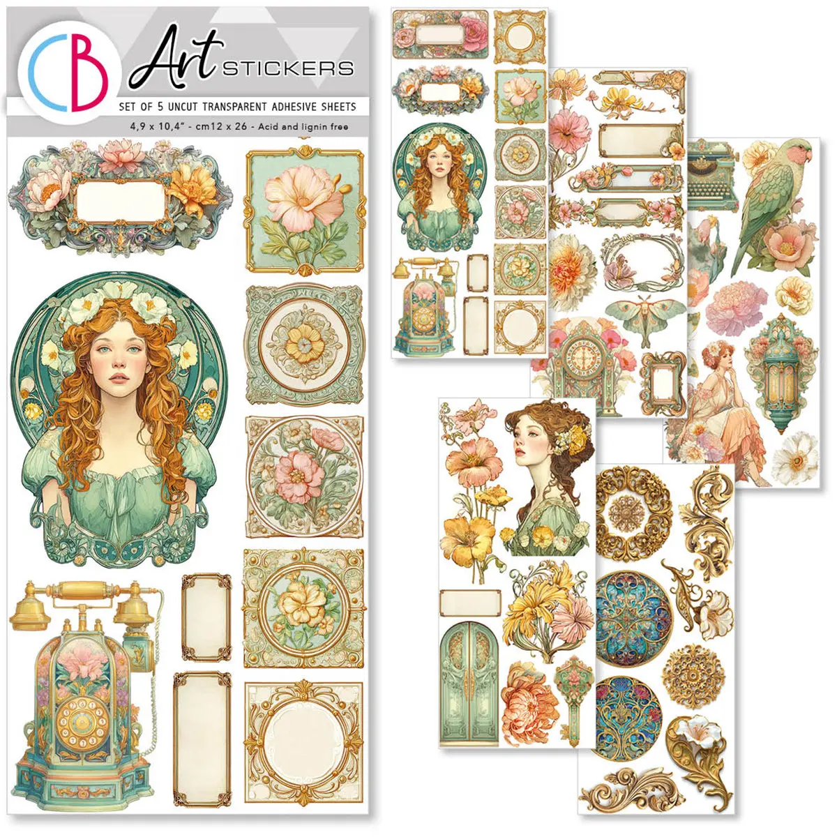 Art Stickers Artemis Transparent Adhesive Sheets 5/Pkg 1
