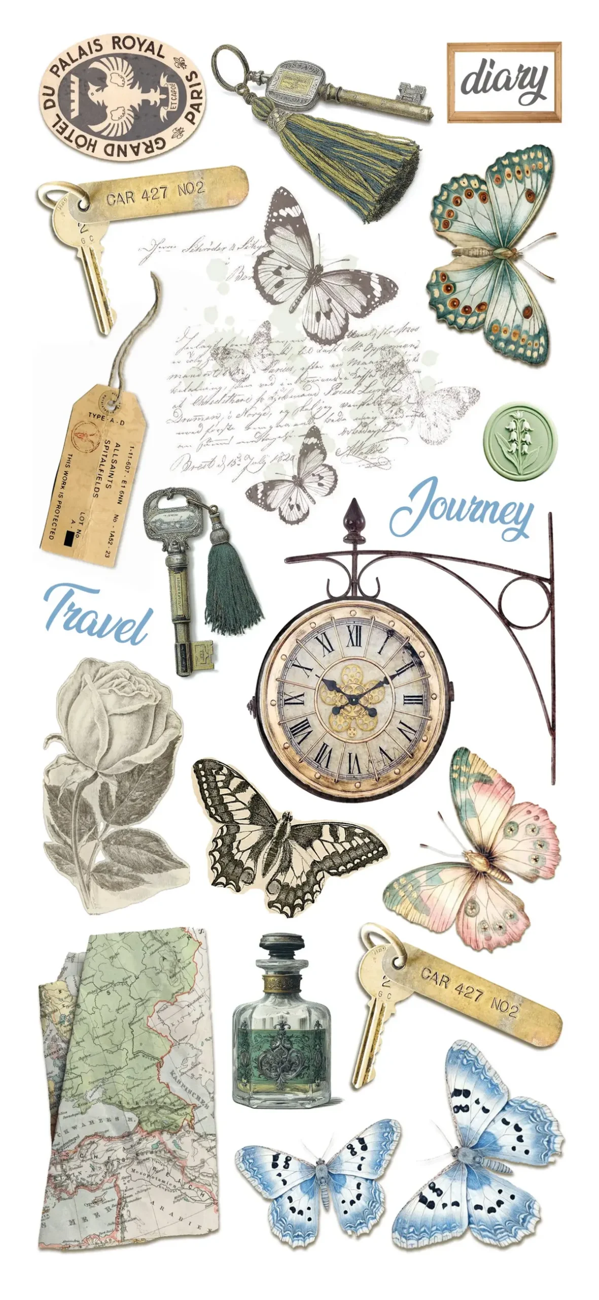 Eastern Journey Art Stickers Transparent Adhesive Sheets 5/Pkg 1