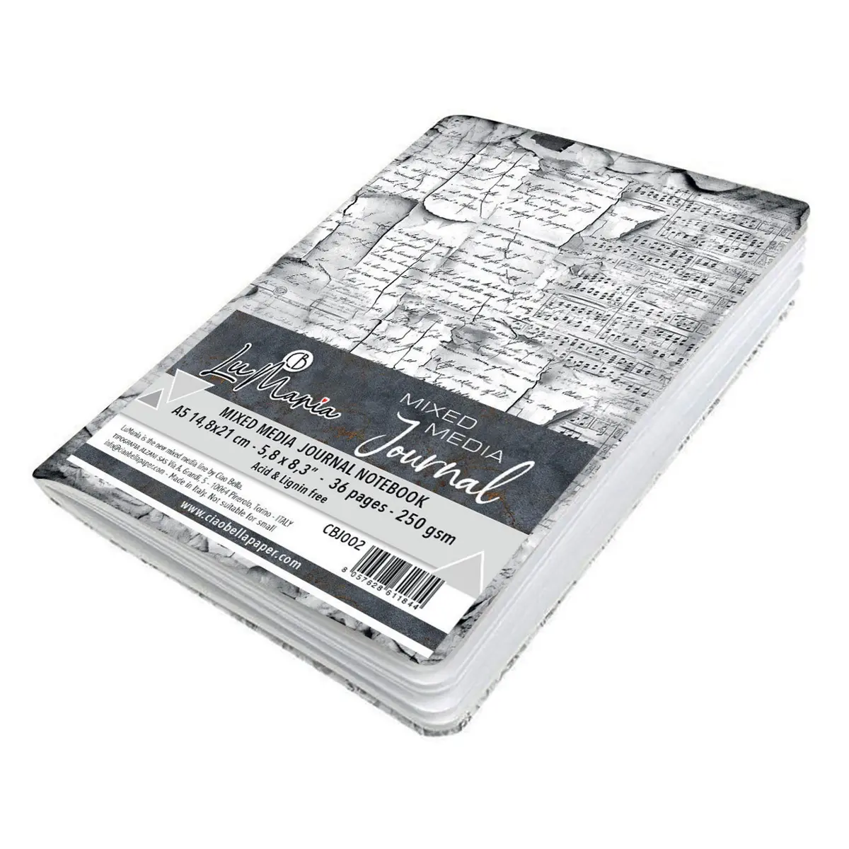 Mixed Media Journal Notebook A5 5.8X8.3” 36/Pkg 250Gsm 1