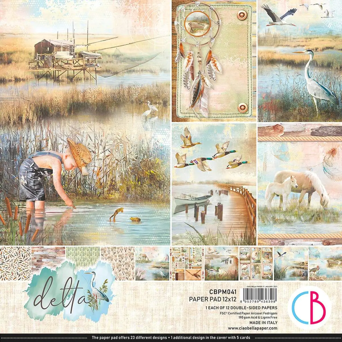 Ciao Bella Delta Paper Pad 12"X12" 12/Pkg 1