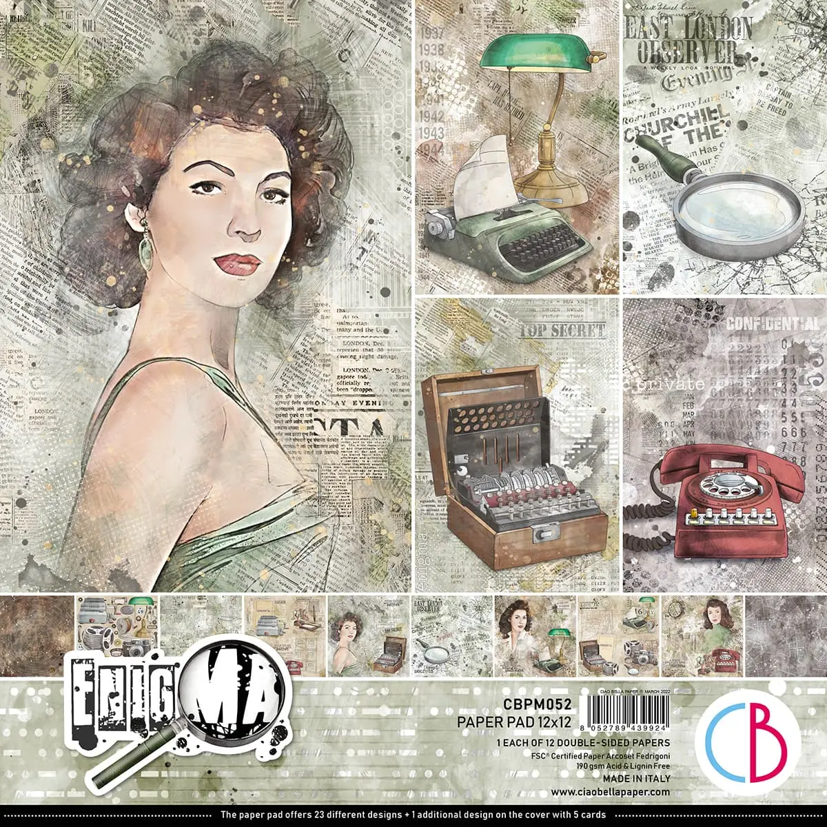 Ciao Bella Enigma Paper Pad 12X12 12/Pkg 1