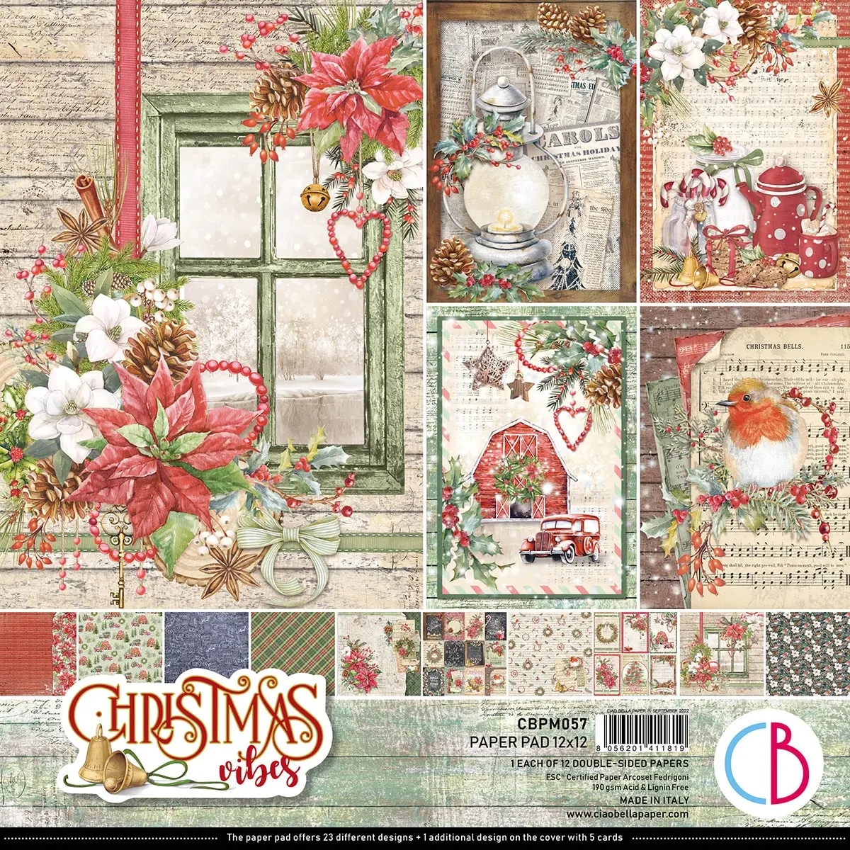 Christmas Vibes Pad 12X12 12/Pkg 1
