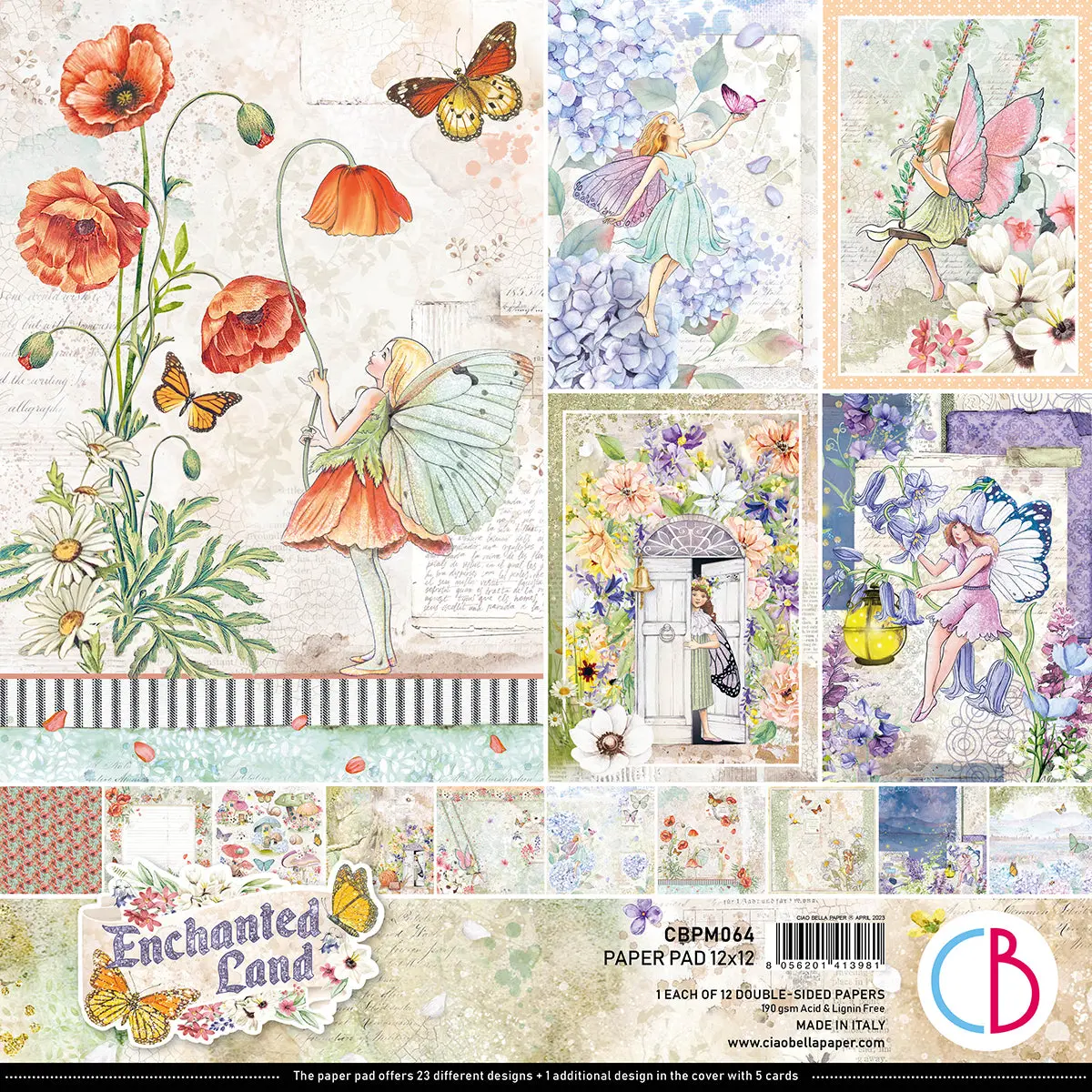 Ciao Bella Enchanted Land Paper Pad 12"X12" 12/Pkg 1