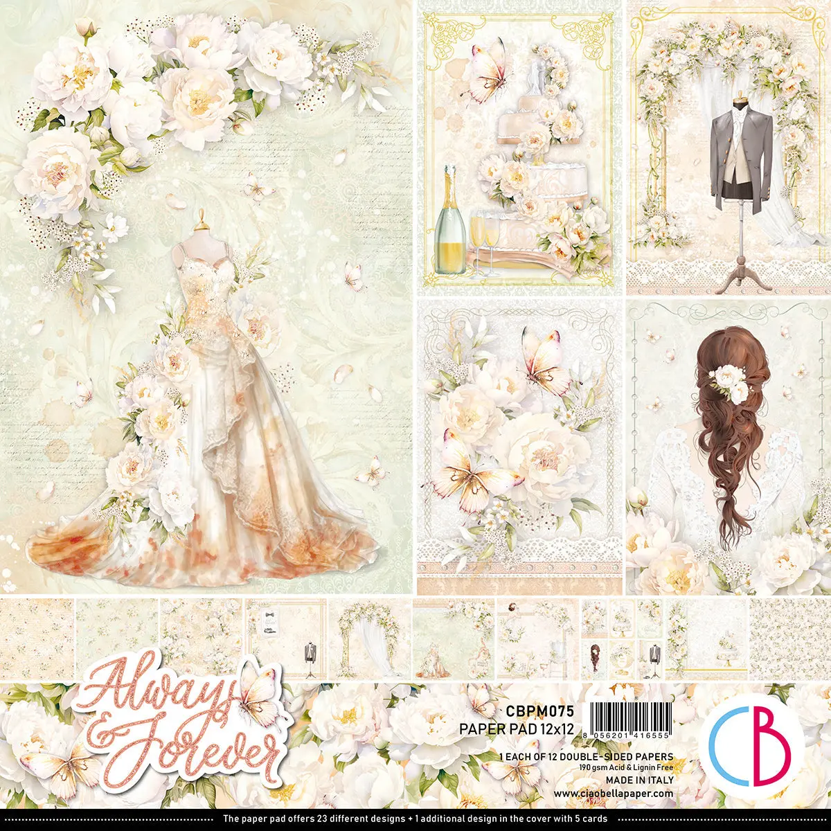 Always & Forever Paper Pad 12"X12" 12/Pkg 1
