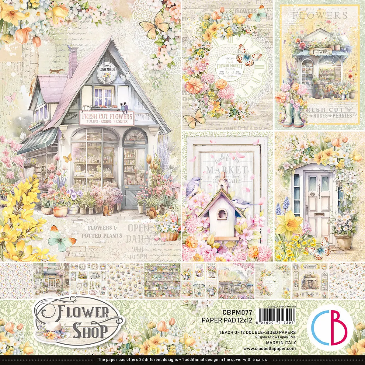Flower Shop Paper Pad 12"X12" 12/Pkg 1