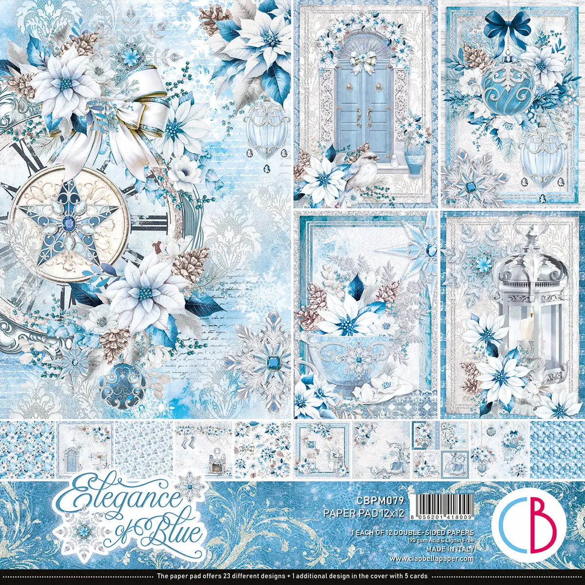 Elegance Of Blue Paper Pad 12"X12" 12/Pkg 1