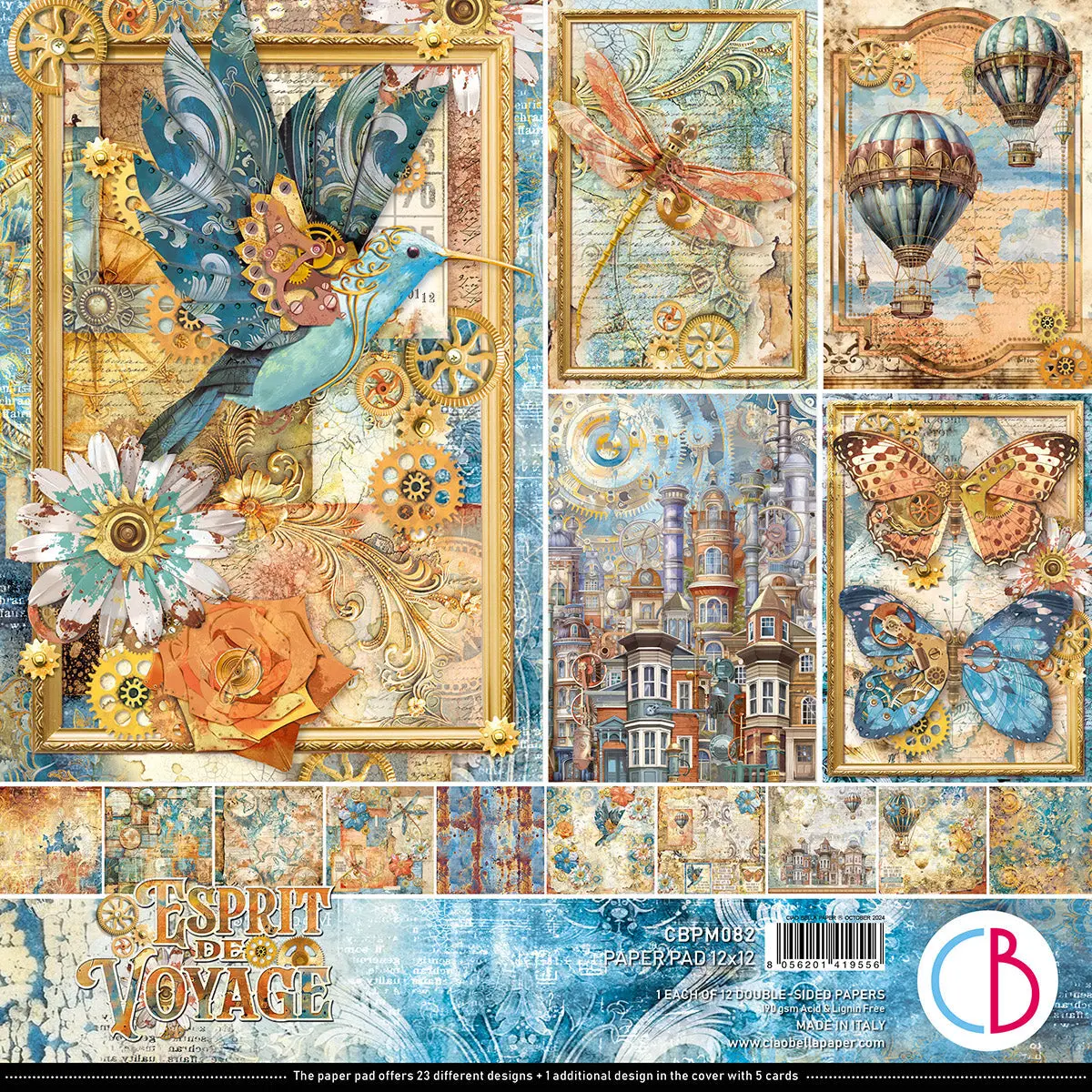 Esprit De Voyage Paper Pad 12"X12" 12/Pkg 1