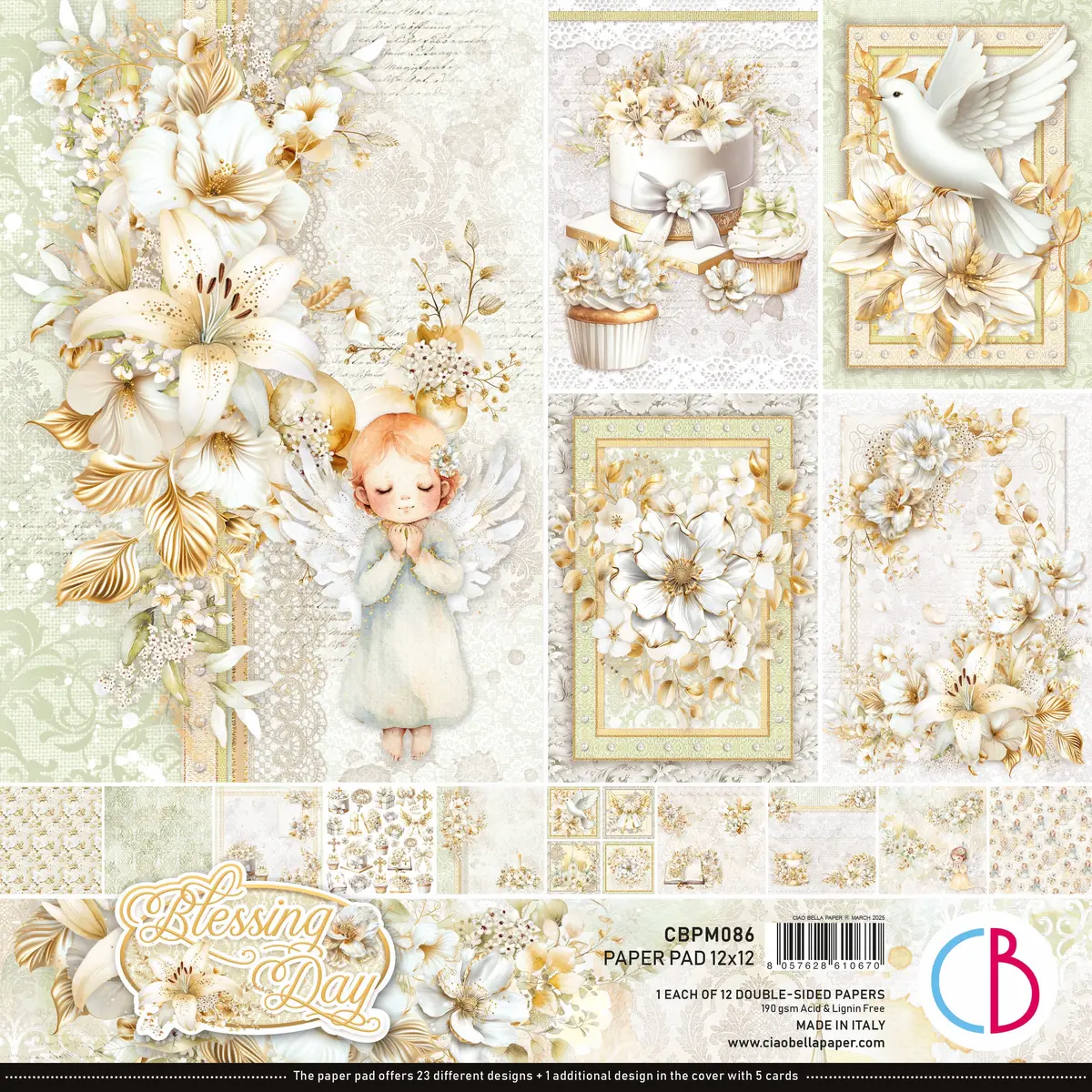 Blessing Day Paper Pad 12"X12" 12/Pkg 1