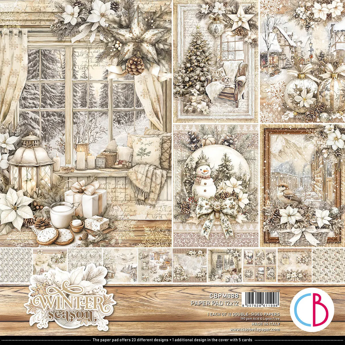 Winter Season Paper Pad 12"X12" 12/Pkg 1