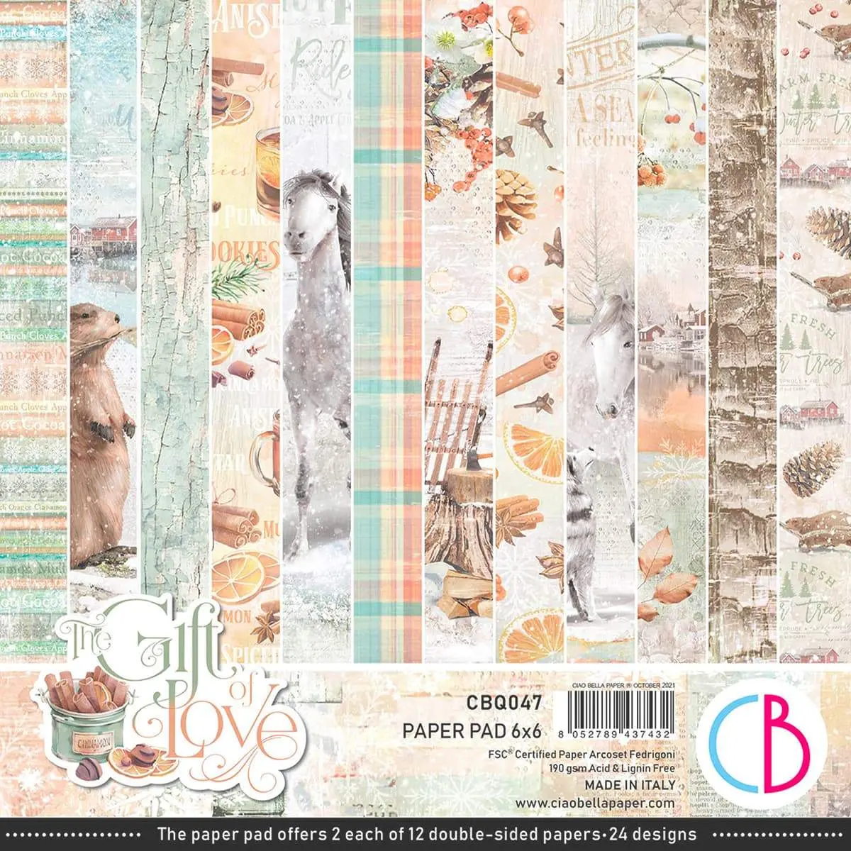 Ciao Bella The Gift Of Love Paper Pad 6"X6" 24/Pkg 1
