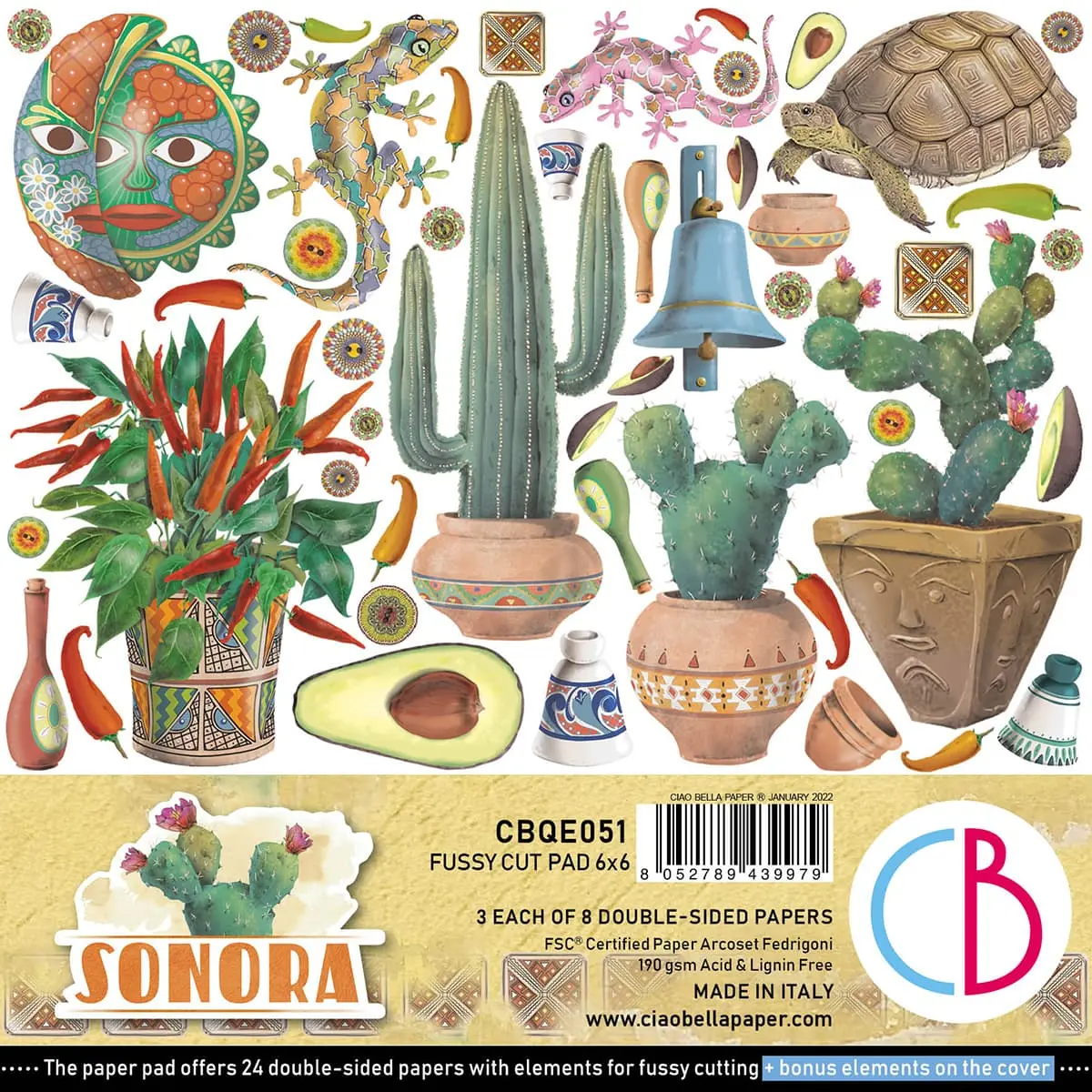 Ciao Bella Sonora Fussy Cut Pad 6"X6" 24/Pkg 1
