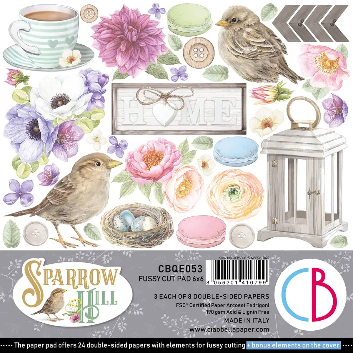 Ciao Bella Sparrow Hill Fussy Cut Pad 6X6 24/Pkg 1