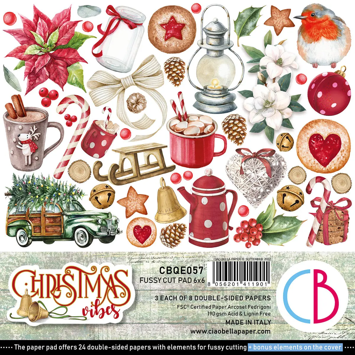 Christmas Vibes Pad 6X6 24/Pkg 1