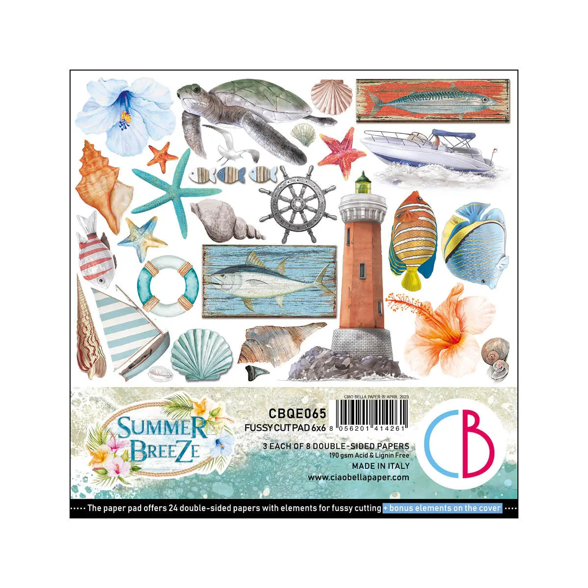 Ciao Bella Summer Breeze Fussy Cut Pad 6"X6" 24/Pkg 1