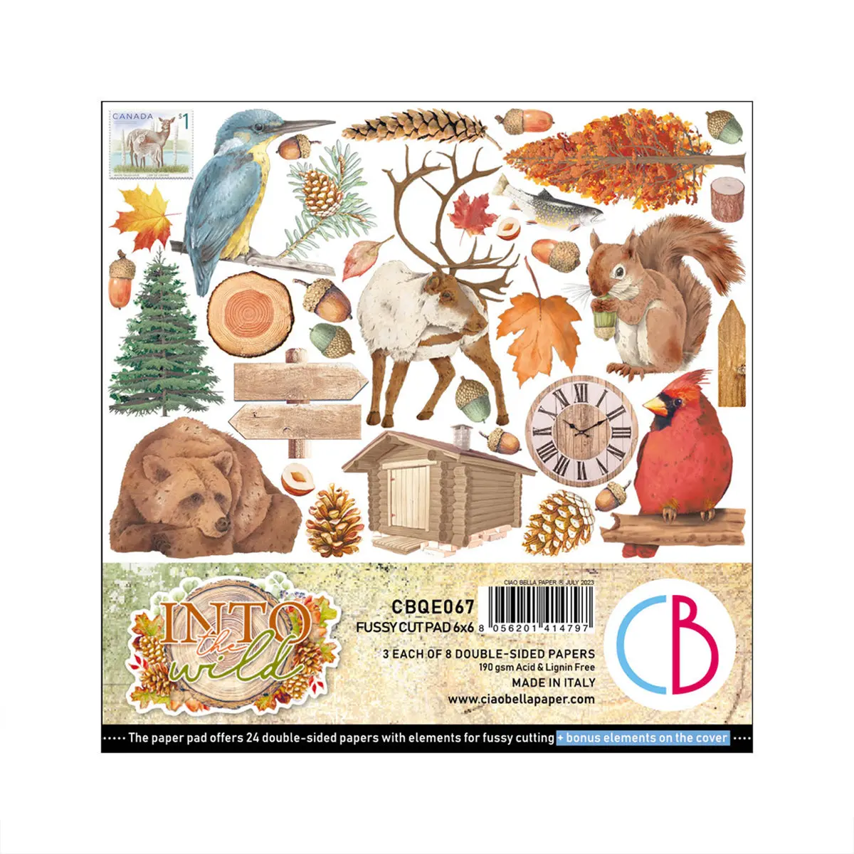 Ciao Bella Into The Wild Fussy Cut Pad 6"X6" 24/Pkg 1