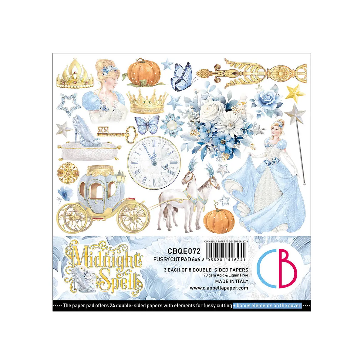 Midnight Spell Fussy Cut Pad 6"X6" 24/Pkg 1