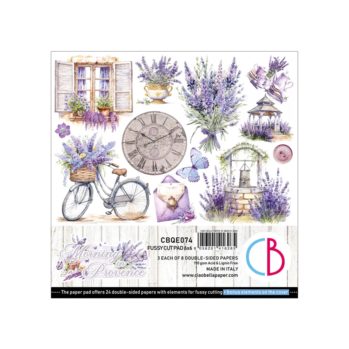 Morning In Provence Fussy Cut Pad 6"X6" 24/Pkg 1