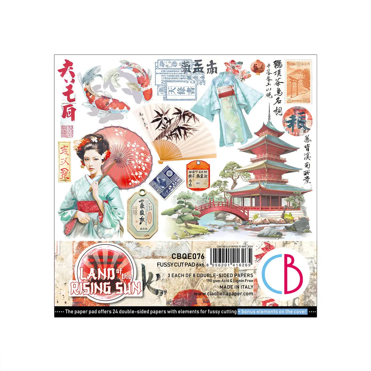 Land Of The Rising Sun Fussy Cut Pad 6"X6" 24/Pkg 1