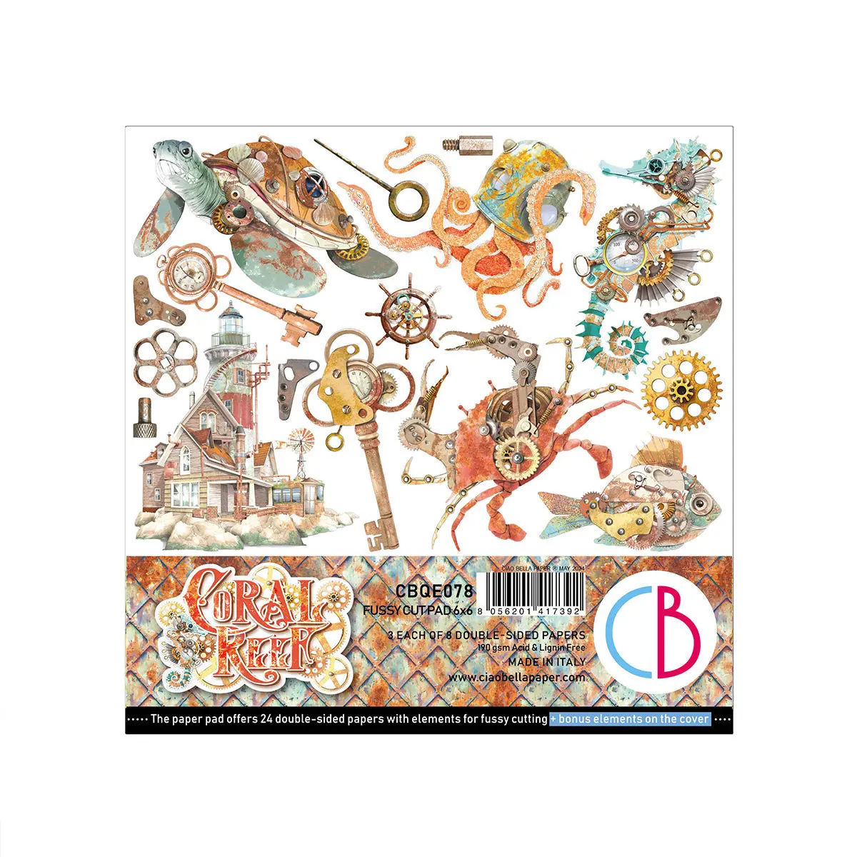 Coral Reef Fussy Cut Pad 6"X6" 24/Pkg 1