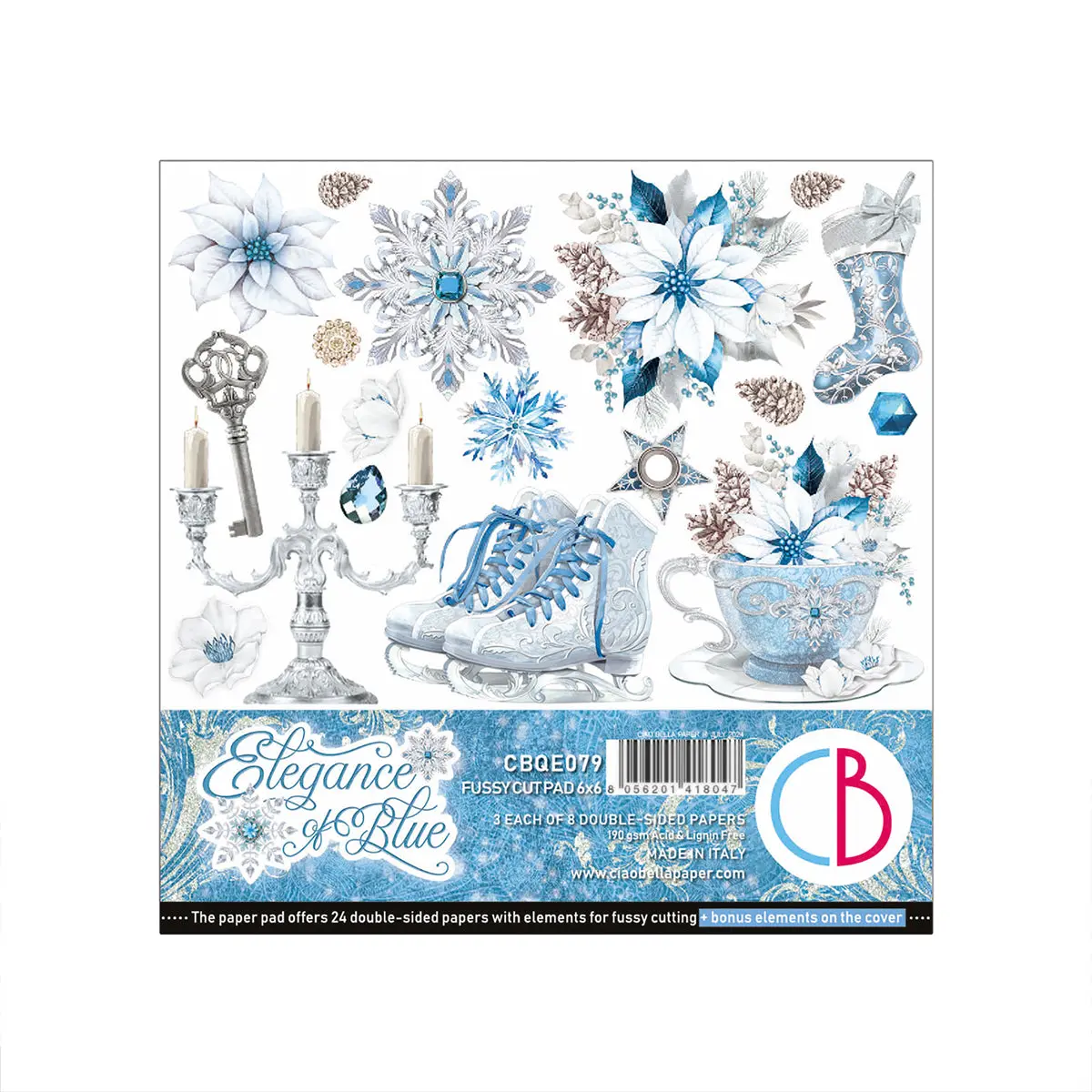 Elegance Of Blue Fussy Cut Pad 6"X6" 24/Pkg 1