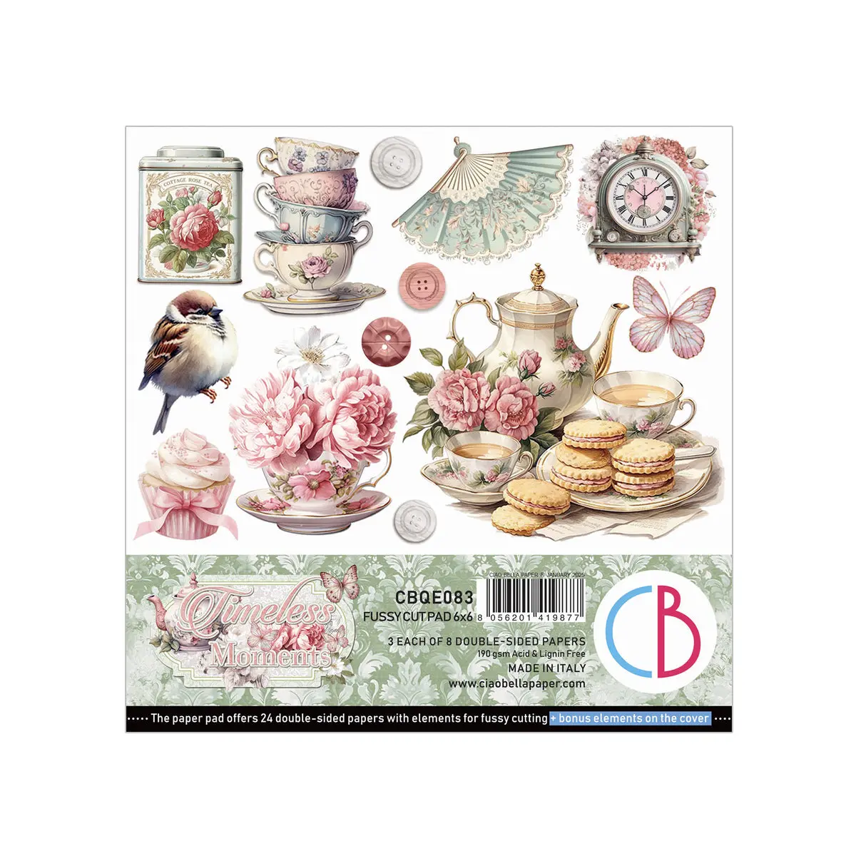 Timeless Moments  Fussy Cut Pad 6"X6" 24/Pkg 1