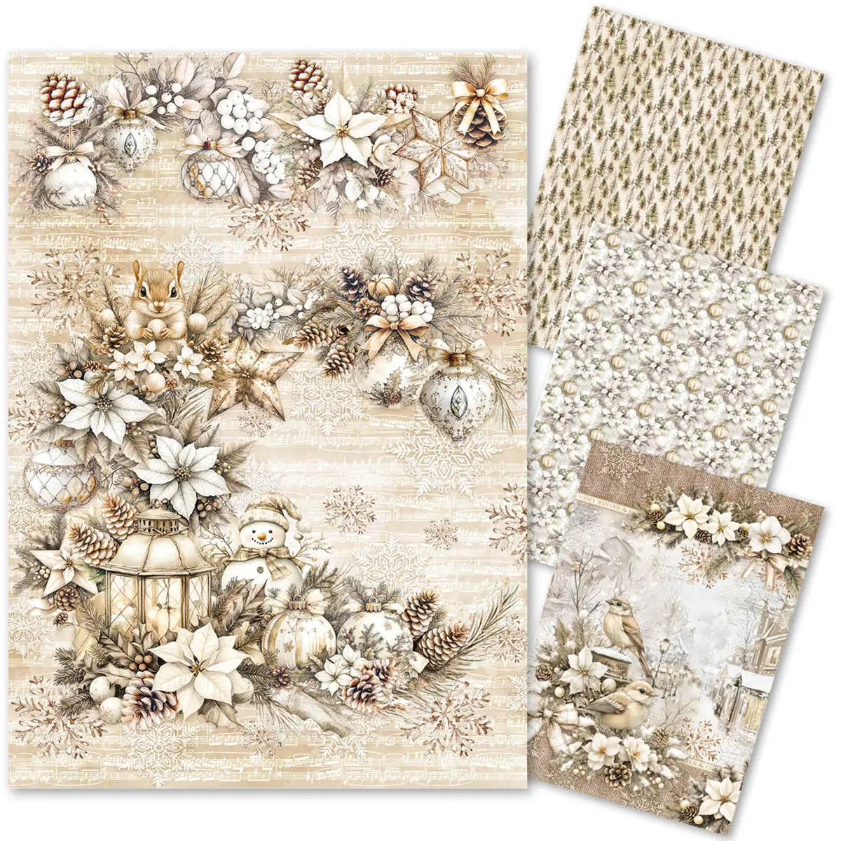 Rice Paper A4 Mixed 4/Pkg Winter Season 1
