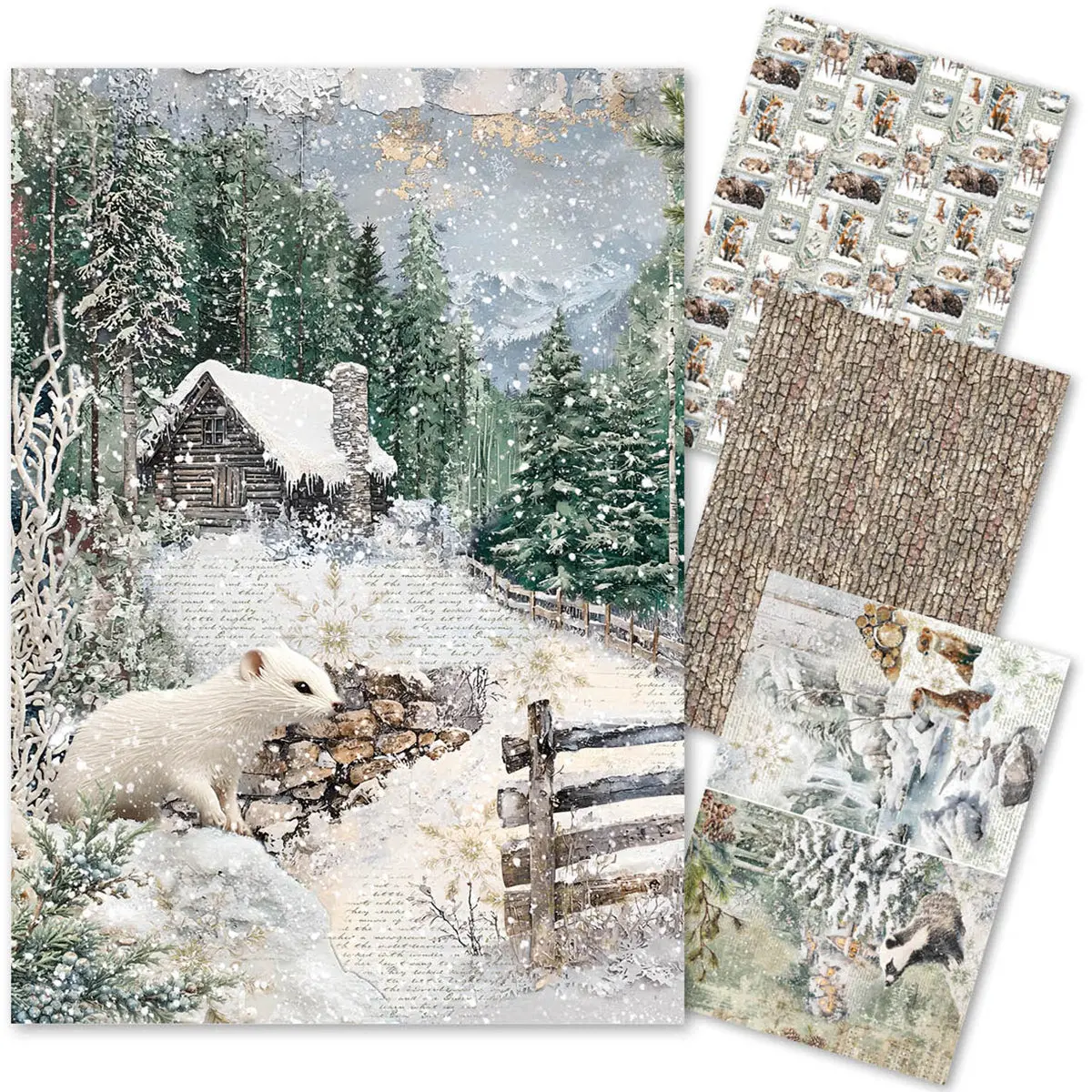 Rice Paper A4 Mixed 4/Pkg Forest Tales 1