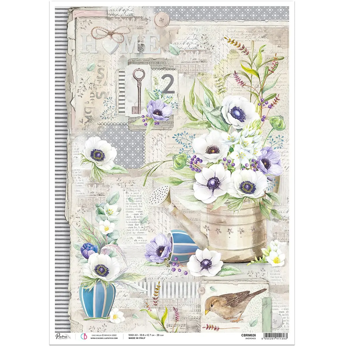 Ciao Bella Rice Paper A3 Anemones - 3 Sheets 1