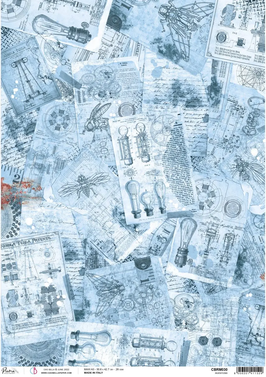 Ciao Bella Rice Paper A3 Piuma Inventions - 3 Sheets 1