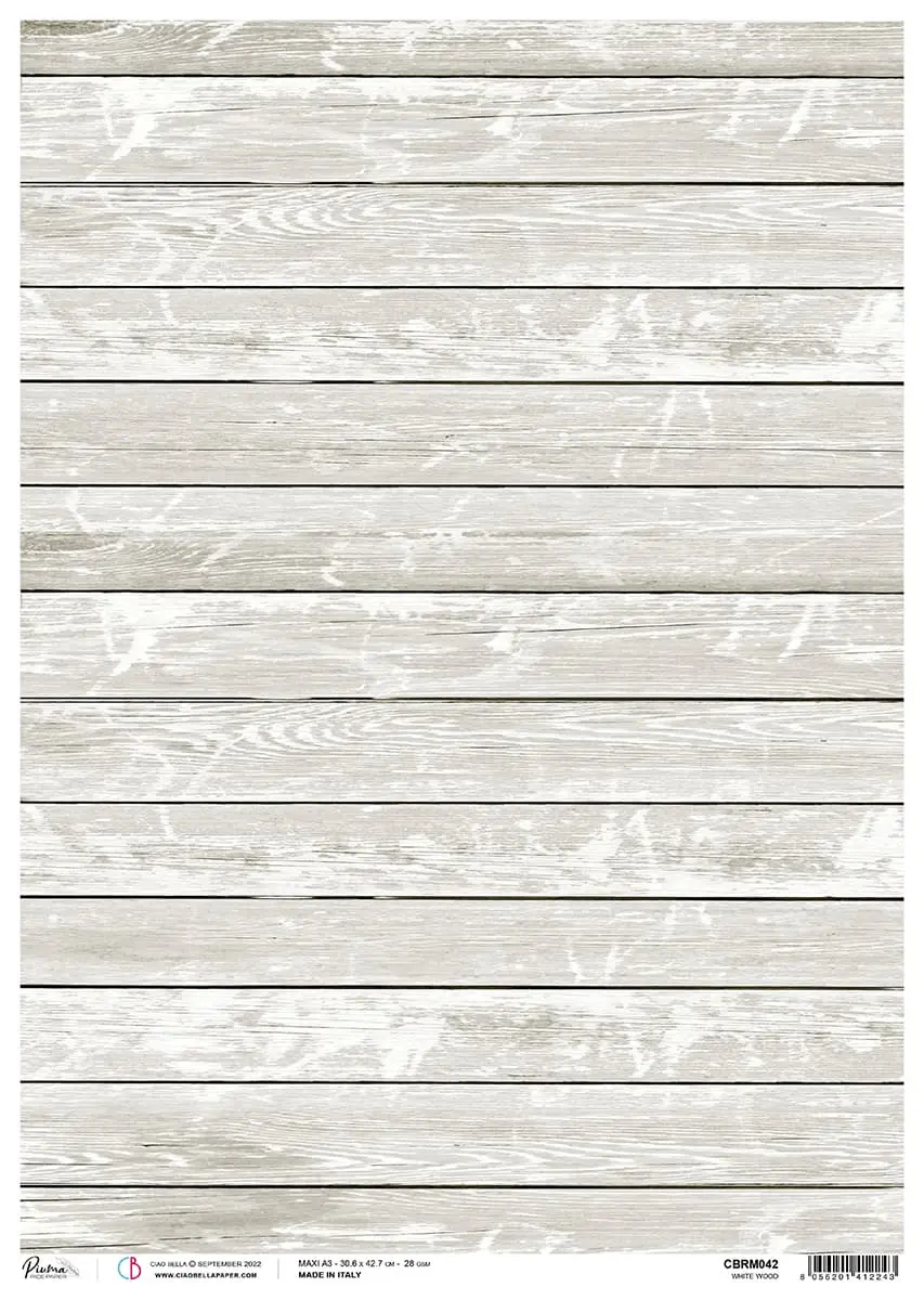 Rice Paper A3 Piuma White Wood - 3 Sheets 1