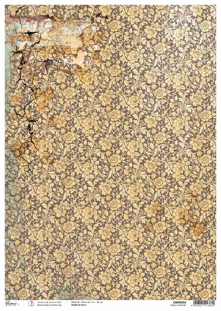 Rice Paper A3 Piuma French Tapestry - 3 Sheets 1