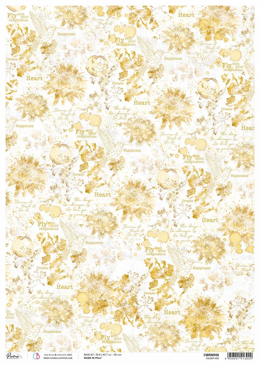 Rice Paper A3 Piuma Golden Age - 3 Sheets 1