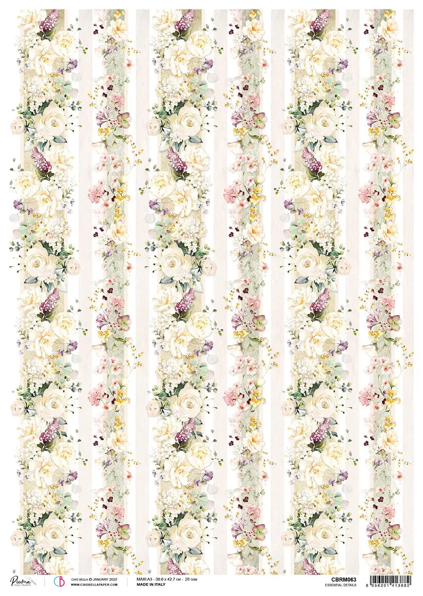 Ciao Bella Rice Paper A3 Piuma Essential Details - 3 Sheets 1