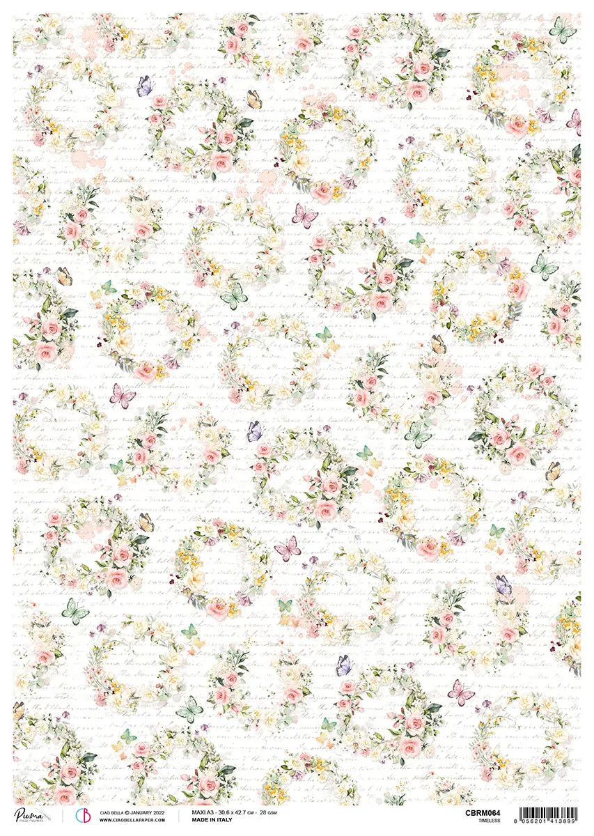 Ciao Bella Rice Paper A3 Piuma Timeless - 3 Sheets 1