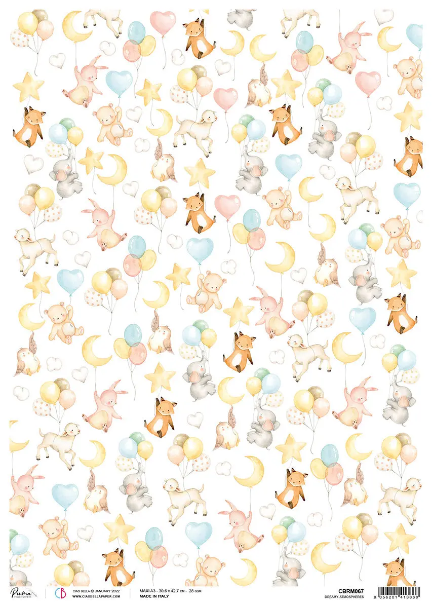 Ciao Bella Rice Paper A3 Piuma Dreamy Atmospheres - 3 Sheets 1