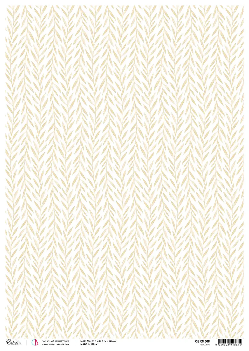 Ciao Bella Rice Paper A3 Piuma Feuillage - 3 Sheets 1