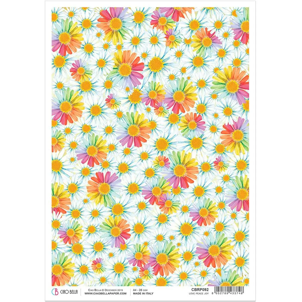 Ciao Bella Rice Paper A4 Love Peace Joy 1