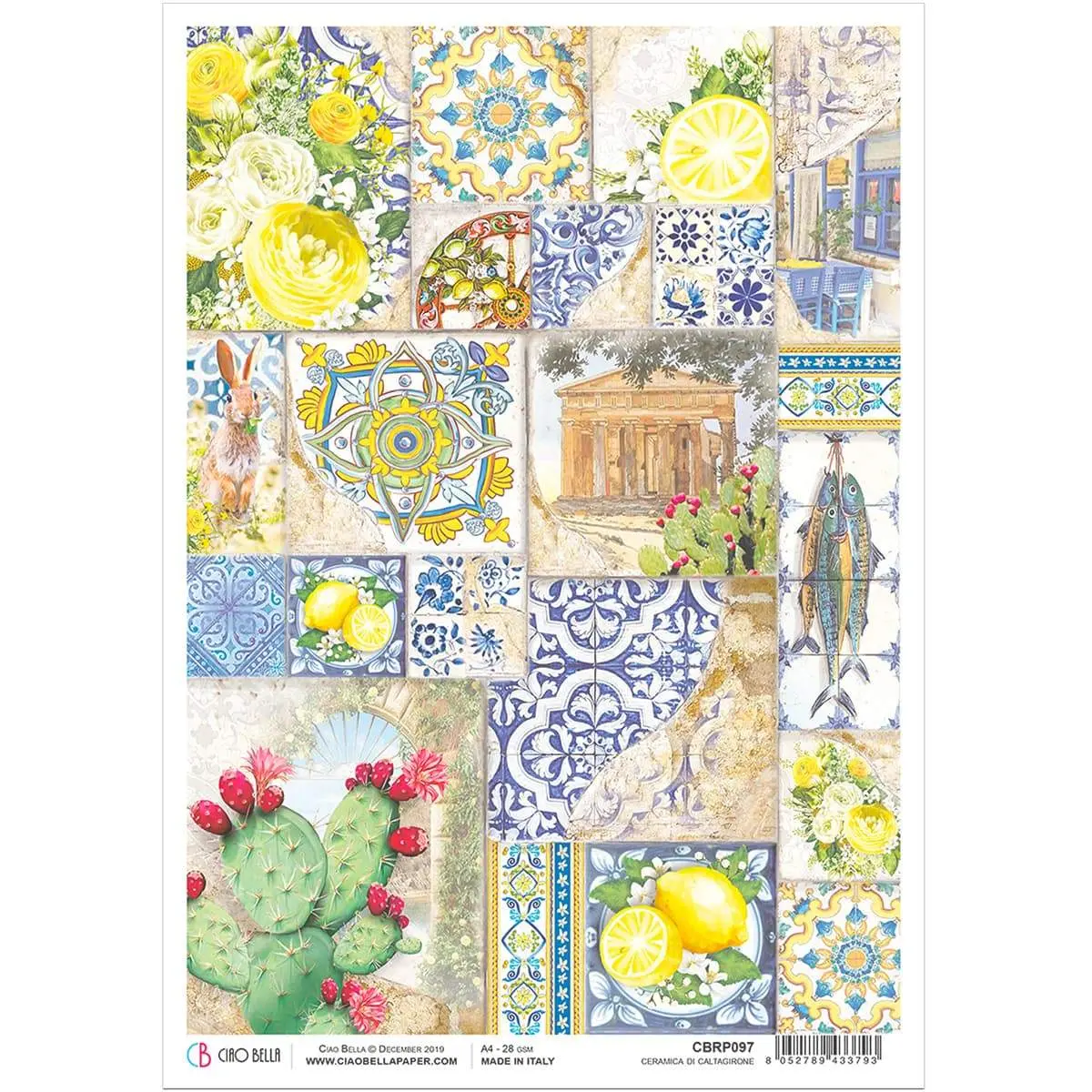 Ciao Bella Rice Paper A4 Ceramica Di Caltagirone 1