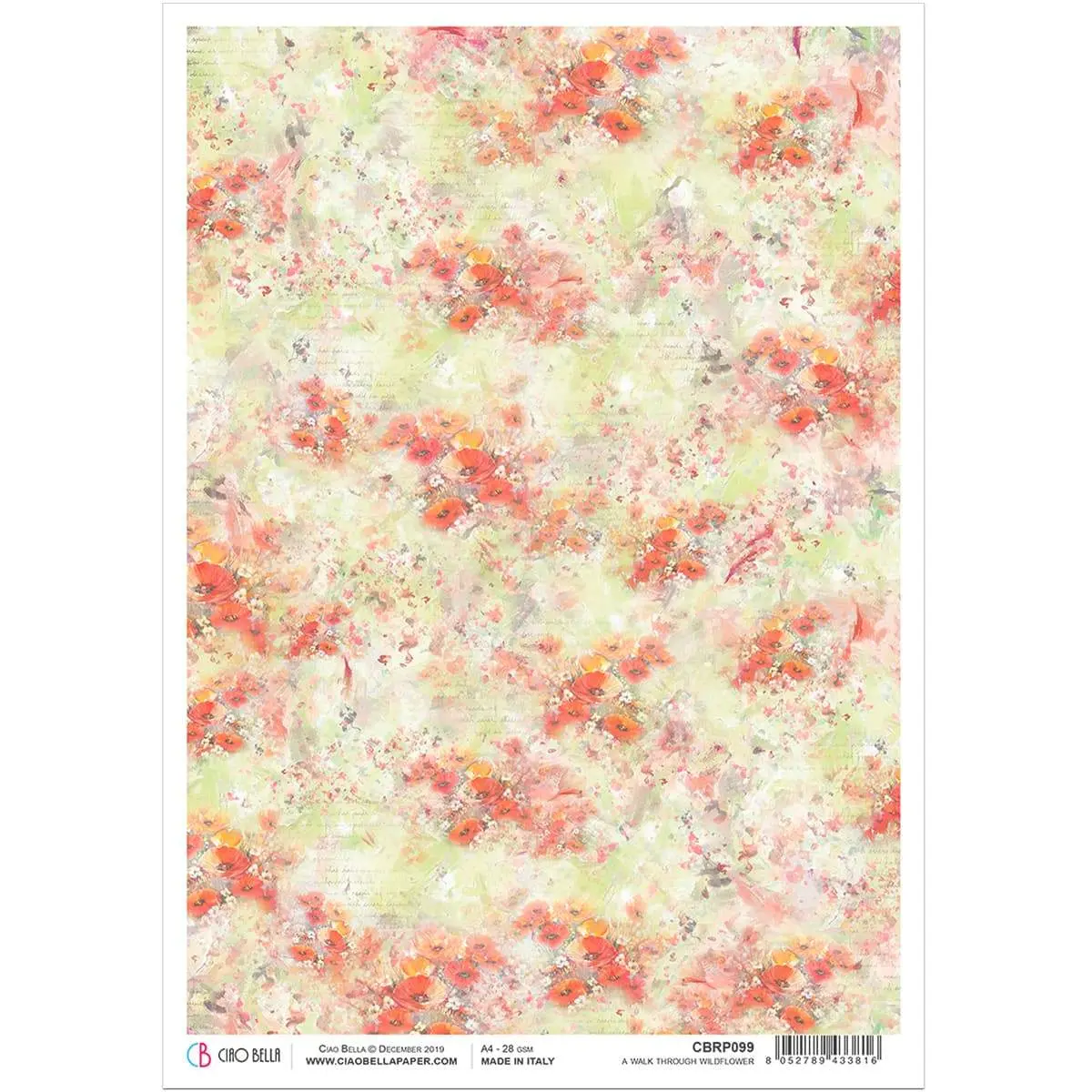 Ciao Bella Rice Paper A4 A Walk Through Wildflower 1