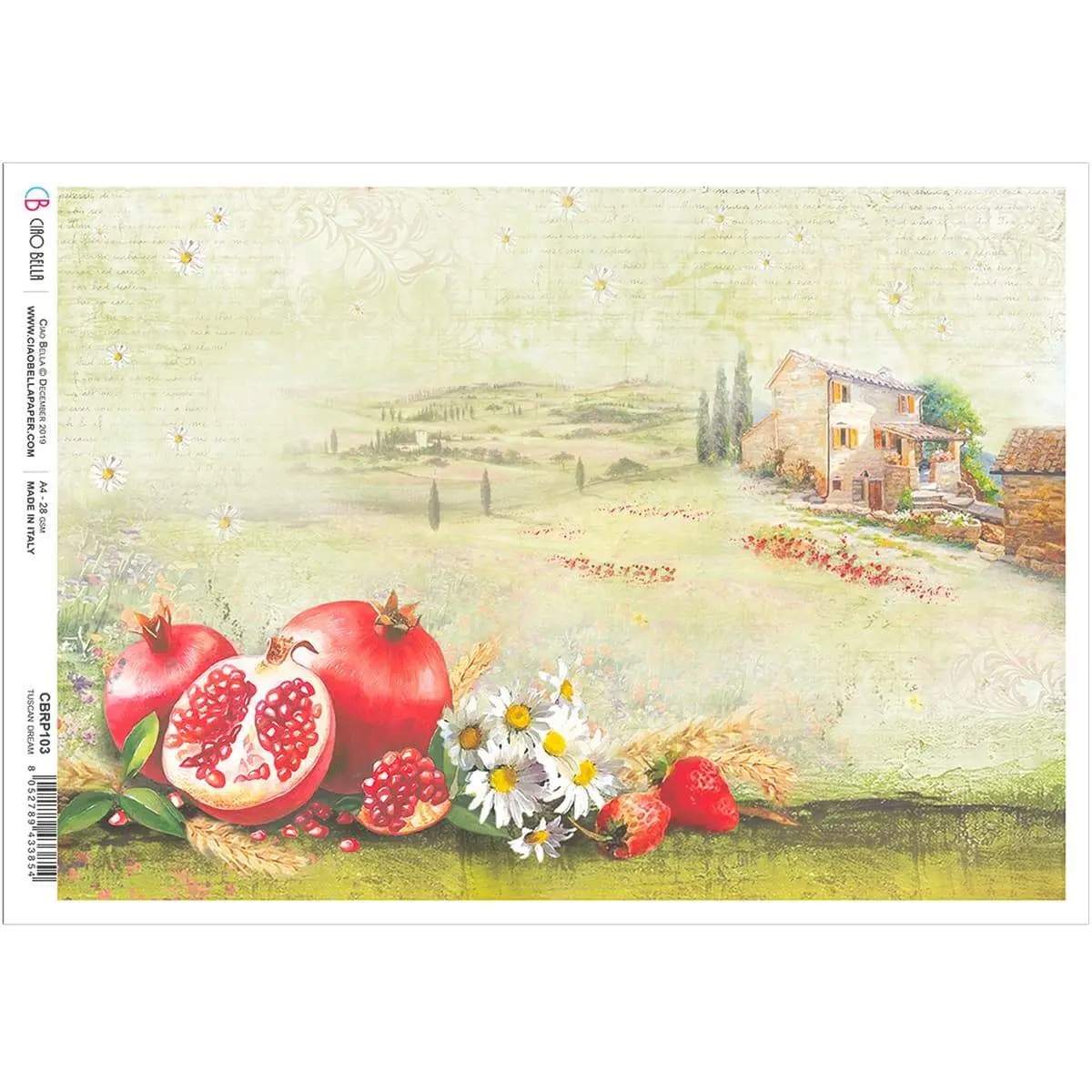 Ciao Bella Rice Paper A4 Tuscan Dream 1