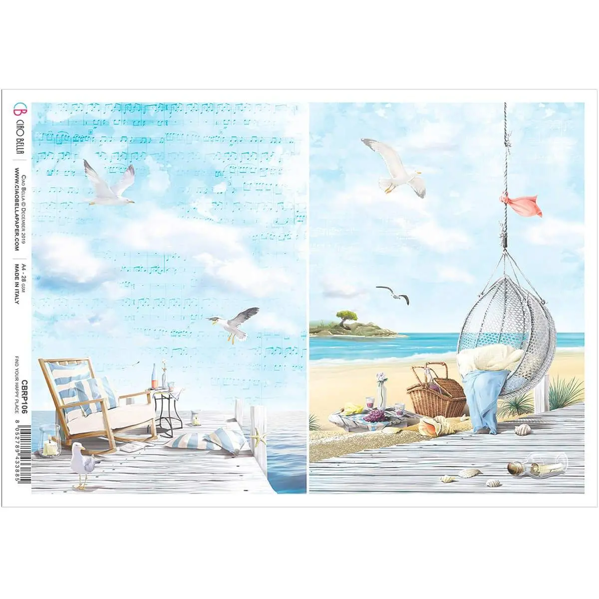 Ciao Bella Rice Paper A4 Find Your Happy Place 1