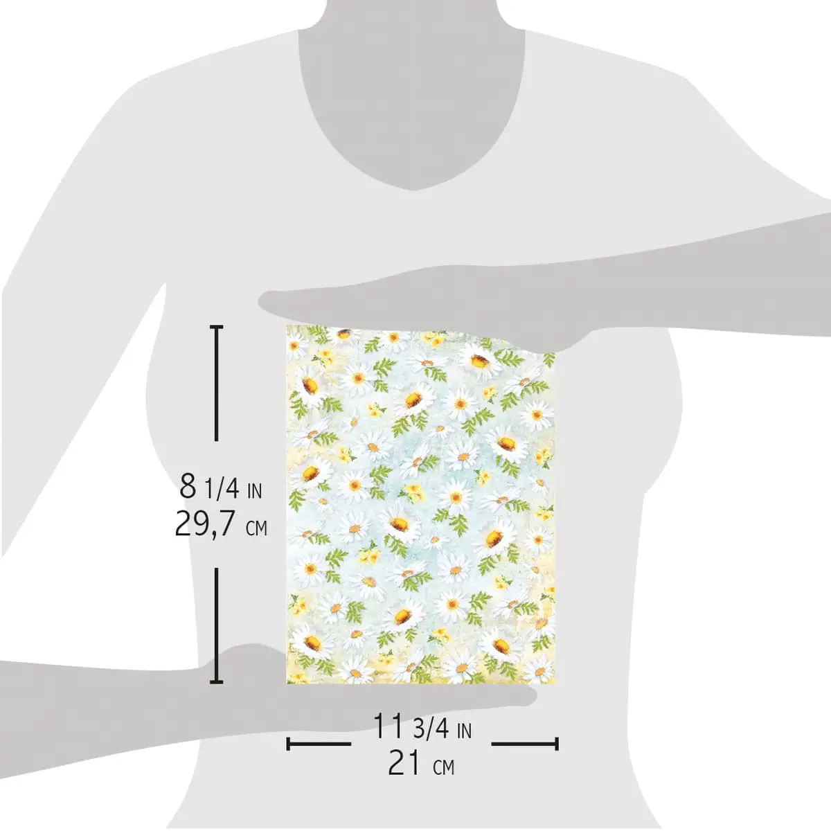 Ciao Bella Rice Paper A4 White Daisies 2