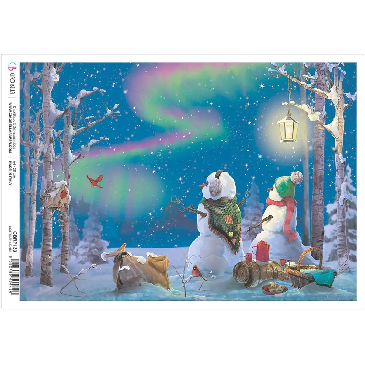 Ciao Bella Rice Paper A4 Northern Lights 1