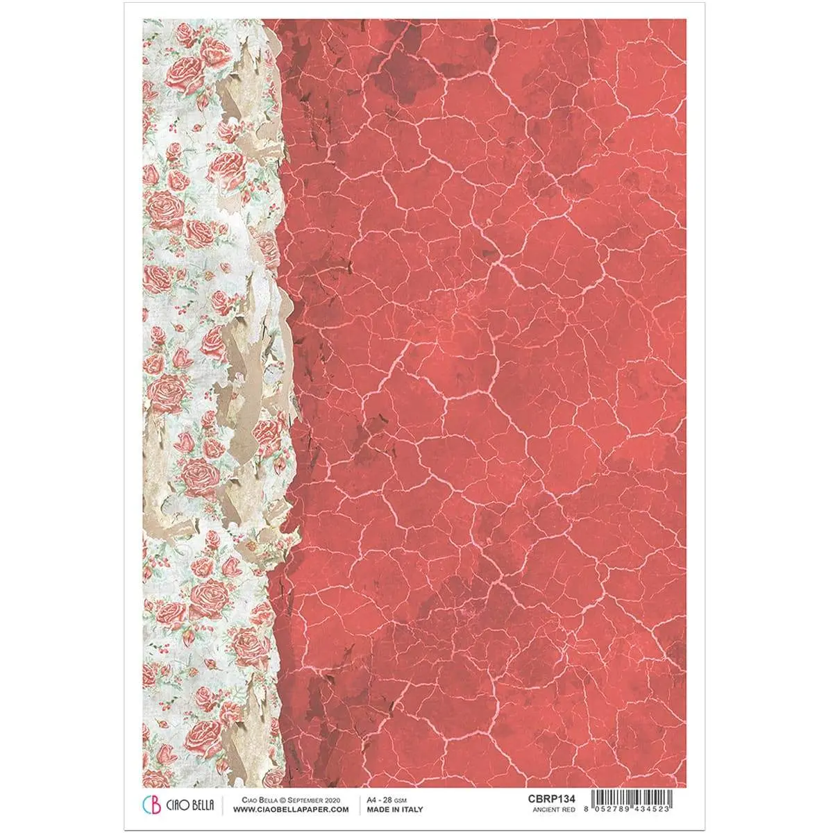 Ciao Bella Rice Paper A4 Ancient Red 1