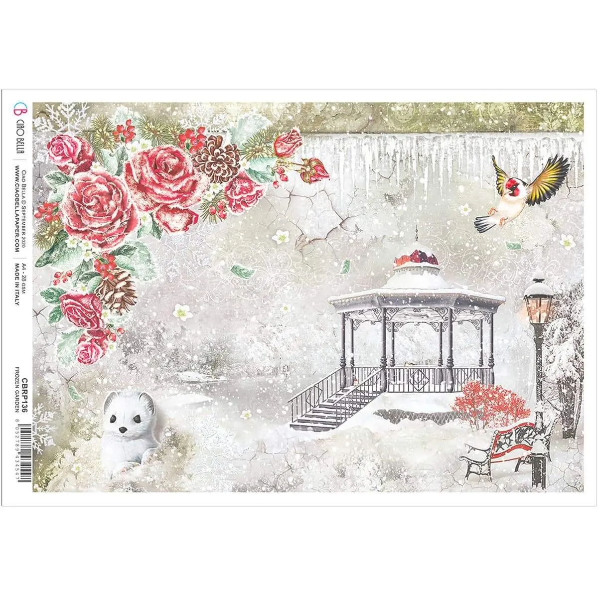 Ciao Bella Rice Paper A4 Frozen Garden 1