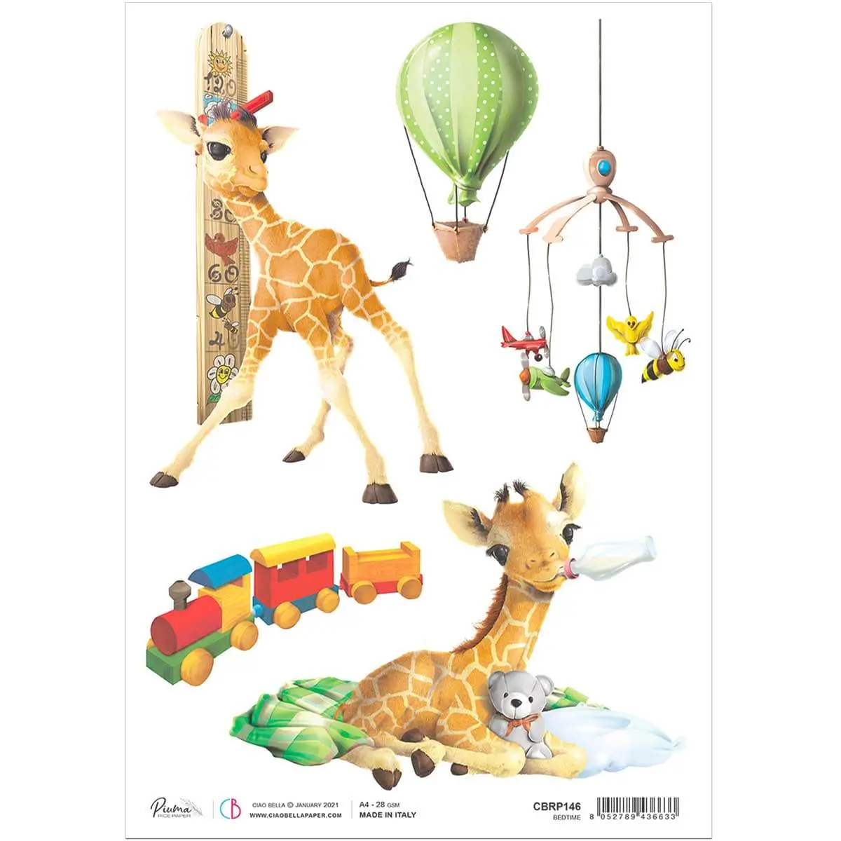Ciao Bella Rice Paper A4 Bedtime 1
