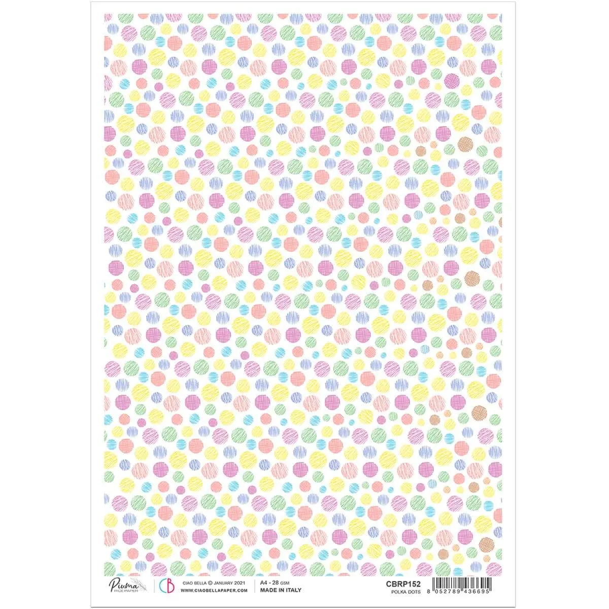 Ciao Bella Rice Paper A4 Polka Dots 1