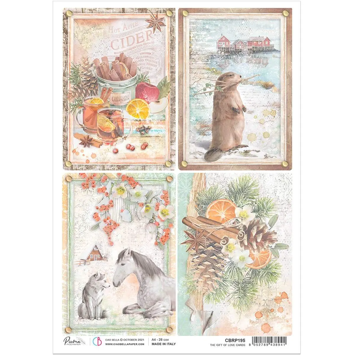 Ciao Bella Rice Paper A4 The Gift Of Love Cards 1