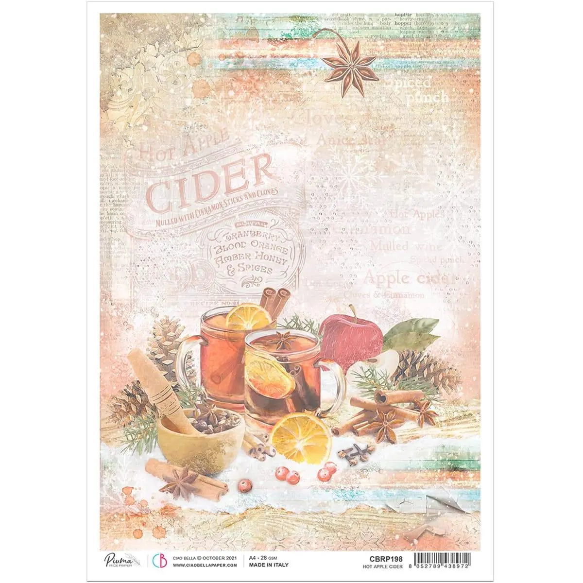 Ciao Bella Rice Paper A4 Hot Apple Cider 1