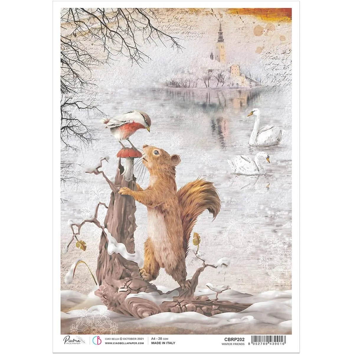 Ciao Bella Rice Paper A4 Winter Friends 1